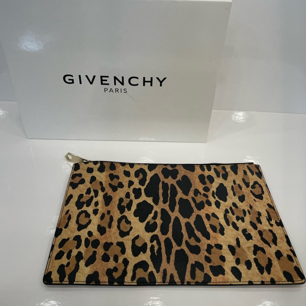 Givenchy leopard print envelope clutch
